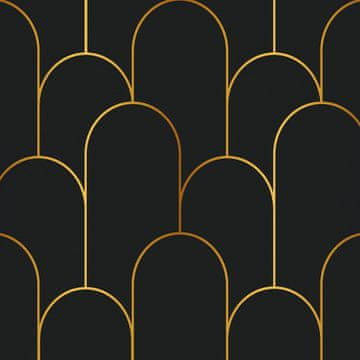 Nikcorp Samoljepljiva folija za namještaj i zidove, crno-zlatna, vinilna tapeta, vodootporna, 44,5 x 300 cm, 1,33 m2