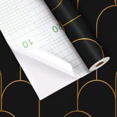 Nikcorp Samoljepljiva folija za namještaj i zidove, crno-zlatna, vinilna tapeta, vodootporna, 44,5 x 300 cm, 1,33 m2