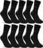 Nikcorp Muške pamučne čarape, bešavne s mekanim rubom bez pritiska, set od 10 pari, za dijabetičare, crne, veličina 43-46