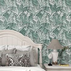 Nikcorp Samoljepljiva folija za namještaj i zidove, motiv egzotično lišće, vodootporni vinil, zelena, 44,5 x 300 cm