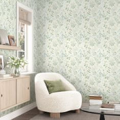 Nikcorp Samoljepljiva folija za namještaj i zidove, cvjetni motiv, bež vinilna tapeta, vodootporna, 44,5 x 300 cm, 1,33 m2