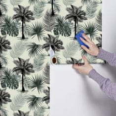 Nikcorp Samoljepljiva tapeta s motivom palmi za zidove i namještaj, dekorativna vinilna folija, zelena, 44,5 x 300 cm
