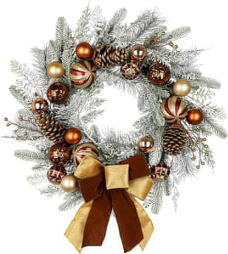 Nikcorp Božićni vijenac blagdanska dekoracija 60 cm, set 2 kom, crveno-zlatni i plavo-srebrni aranžman za vrata, efekt mraza