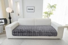 Nikcorp Navlaka za sofu i kauč, protuklizna, mekani pliš, zaštitni prekrivač za namještaj, siva boja, dimenzije 90x240 cm