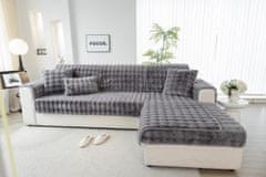 Nikcorp Navlaka za sofu i kauč, protuklizna, mekani pliš, zaštitni prekrivač za namještaj, siva boja, dimenzije 90x240 cm