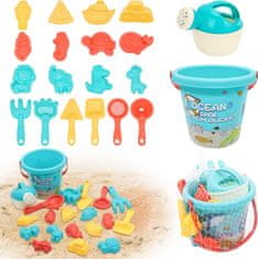 Nikcorp Set igračaka za plažu i pješčanik, 20 elemenata, uključuje kanticu, lopaticu, grabljice i kalupe, višebojni set za djecu