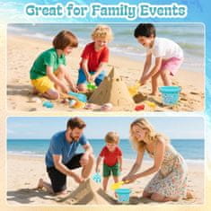 Nikcorp Set igračaka za plažu i pješčanik, 20 elemenata, uključuje kanticu, lopaticu, grabljice i kalupe, višebojni set za djecu