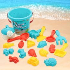 Nikcorp Set igračaka za plažu i pješčanik, 20 elemenata, uključuje kanticu, lopaticu, grabljice i kalupe, višebojni set za djecu