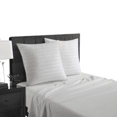 Nikcorp Jastučnice 80x80 cm set 2 komada, bijele sa satenskim prugama, mikrovlakna, skriveni patentni zatvarač, hotelski dizajn