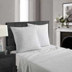 Nikcorp Jastučnice 80x80 cm set 2 komada, bijele sa satenskim prugama, mikrovlakna, skriveni patentni zatvarač, hotelski dizajn