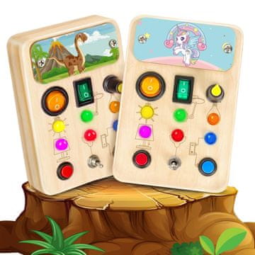 Nikcorp Montessori senzorna igračka za razvoj fine motorike, edukativni set dinosaur i jednorog, učenje boja i brojeva, 2 kom