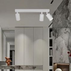 Nikcorp Stropna svjetiljka s 3 reflektora GU10 podesiva bijela 39 cm moderna aluminijska stropna rasvjeta za unutarnje prostore 50W