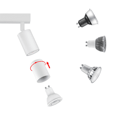 Nikcorp Stropna svjetiljka s 3 reflektora GU10 podesiva bijela 39 cm moderna aluminijska stropna rasvjeta za unutarnje prostore 50W