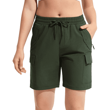 Nikcorp Ženske cargo kratke hlače sportske za treking i trening lagane brzosušeće sa 6 džepova zelene boje veličina M