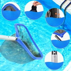 Nikcorp Mrežica za bazen Skimmer Berač za čišćenje nečistoća, duboka najlonska mreža, siguran okvir, plava boja, navoj 32 mm, 43.5x26 cm