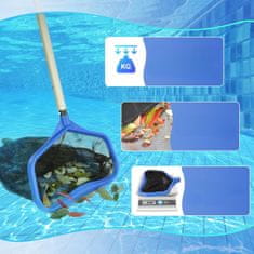 Nikcorp Mrežica za bazen Skimmer Berač za čišćenje nečistoća, duboka najlonska mreža, siguran okvir, plava boja, navoj 32 mm, 43.5x26 cm