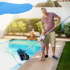 Nikcorp Mrežica za bazen Skimmer Berač za čišćenje nečistoća, duboka najlonska mreža, siguran okvir, plava boja, navoj 32 mm, 43.5x26 cm