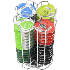Nikcorp Stalak za Tassimo kapsule za kavu, rotirajući dozator 360°, kapacitet 52 kapsule, kromirani, srebrni, 18,2x18,2x24,5 cm