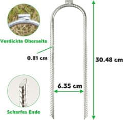 Nikcorp Klinovi za šator i zemljana sidra 30 cm, pocinčani čelik, U-oblik, set 8 komada, za trampoline, ljuljačke i cerade