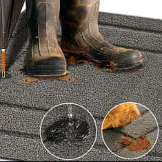 Nikcorp Otirač za vrata protuklizni, upijajući otirač za ulaz i cipele, periv u perilici, siva boja, dimenzije 80 x 120 cm