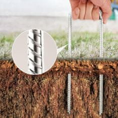 Nikcorp Klinovi za šator i zemljana sidra 30 cm, pocinčani čelik, U-oblik, set 8 komada, za trampoline, ljuljačke i cerade