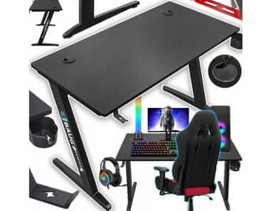 BAUG tools Aluminijski stol za igranje računala 120x60cm Carbon Flex HDF PVC