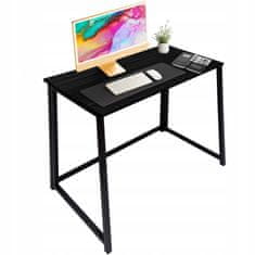 Ruhhy Višenamjenski sklopivi drveni stol crne boje 80x75x40cm