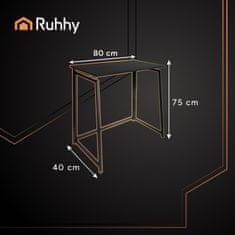 Ruhhy Višenamjenski sklopivi drveni stol crne boje 80x75x40cm
