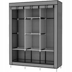 Dexxer XL prijenosni ormar s policama za odjeću 167 cm s poklopcem sivi