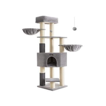 Songmics Penjalica za mačke 50x50x160 cm siva