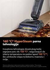 Tineco FLOOR ONE S7 Pro Stretch Steam baterijski usisavač i parni čistač, iLoop, HyperSteam 160°C, FlashDry sušenje, crni