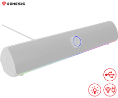 Genesis HELIUM 312BT računalni zvučnik / soundbar, STEREO 2.0, 10W RMS, Bluetooth 5.2, bijeli