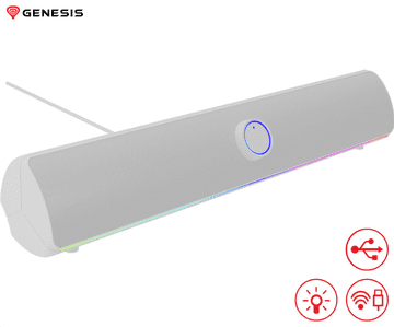 Genesis HELIUM 312BT računalni zvučnik / soundbar, STEREO 2.0, 10W RMS, Bluetooth 5.2, bijeli