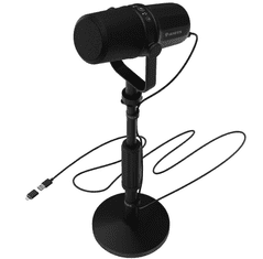 Genesis RADIUM 750D profesionalni mikrofon, stolni / studijski, 96kHz / 24-bit, tipka MUTE / GAIN, XLR / USB Type-C konektor, crni