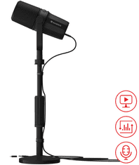 Genesis RADIUM 750D profesionalni mikrofon, stolni / studijski, 96kHz / 24-bit, tipka MUTE / GAIN, XLR / USB Type-C konektor, crni