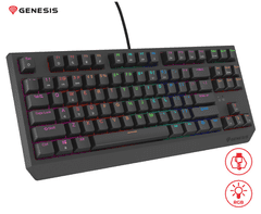 Genesis THOR 230 TKL Lite mehanička tipkovnica za igranje, žična, RGB LED osvjetljenje, Hot-Swap tehnologija, Anti-Ghosting, Plug &amp; Play, F1-F12, crna