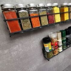 Deco Haus Deco Haus – 4 kuhinjske police, umetak za ormarić, organizator začina – police za pohranu koje se mogu montirati ljepilom ili vijcima – srebrne, 29 x 6,35 x 5 cm crna