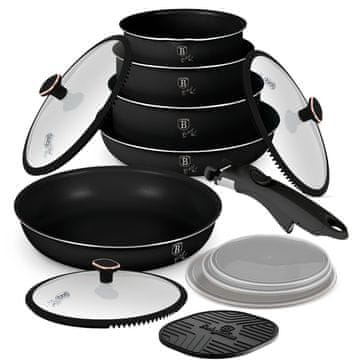 Berlingerhaus Set posuđa od 13 dijelova s titanijskim premazom Black Rose Collection