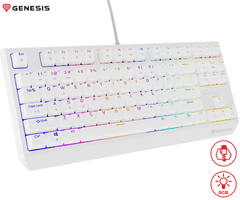 Genesis Thor 230 TKL mehanička gaming tipkovnica, žičana, RGB, Hot-Swap, Outemu crvena, bijela