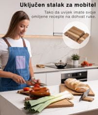 Deco Haus Deco Haus - Drveni set od 3 daske za rezanje, izrađen od čvrste akacije [DEBLJINA 2 cm] - Daske za rezanje s utorom za sok - Drvena kuhinjska daska 40x30, 33x24, 26x18 - Set drvenih dasaka za rezanje