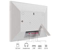 Thomson THOMSON F10 pametni digitalni okvir za fotografije, 25,6 cm (10,1"), HD IPS zaslon osjetljiv na dodir, aplikacija, USB-A, USB-C, bijela