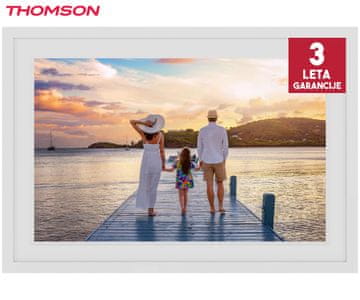 Thomson THOMSON F10 pametni digitalni okvir za fotografije, 25,6 cm (10,1"), HD IPS zaslon osjetljiv na dodir, aplikacija, USB-A, USB-C, bijela