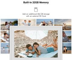Thomson THOMSON F10 pametni digitalni okvir za fotografije, 25,6 cm (10,1"), HD IPS zaslon osjetljiv na dodir, aplikacija, USB-A, USB-C, bijela