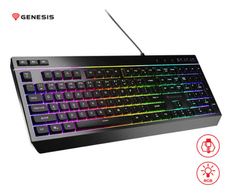 Genesis Rhod 530 gamerska tipkovnica, membranska, RGB, USB, crna