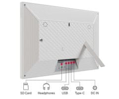 Thomson THOMSON F15 pametni digitalni okvir za fotografije, 39,6 cm, Full HD IPS zaslon osjetljiv na dodir, aplikacija, USB-A, USB-C, bijela