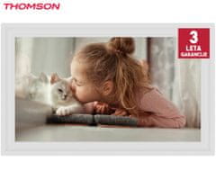 Thomson THOMSON F15 pametni digitalni okvir za fotografije, 39,6 cm, Full HD IPS zaslon osjetljiv na dodir, aplikacija, USB-A, USB-C, bijela