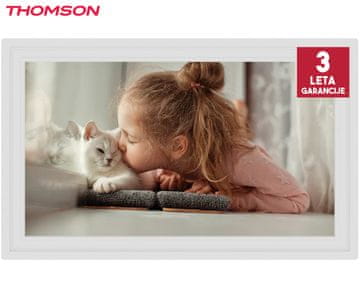 Thomson THOMSON F15 pametni digitalni okvir za fotografije, 39,6 cm, Full HD IPS zaslon osjetljiv na dodir, aplikacija, USB-A, USB-C, bijela