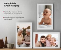 Thomson THOMSON F15 pametni digitalni okvir za fotografije, 39,6 cm, Full HD IPS zaslon osjetljiv na dodir, aplikacija, USB-A, USB-C, bijela