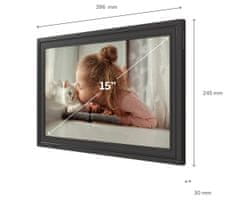 Thomson THOMSON F15 pametni digitalni okvir za fotografije, 39,6 cm, Full HD IPS zaslon osjetljiv na dodir, aplikacija, USB-A, USB-C, crni