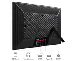 Thomson THOMSON F15 pametni digitalni okvir za fotografije, 39,6 cm, Full HD IPS zaslon osjetljiv na dodir, aplikacija, USB-A, USB-C, crni